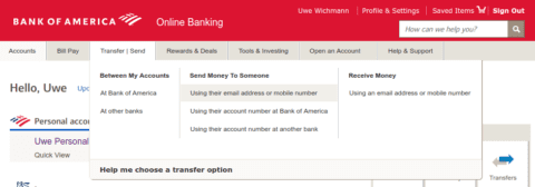 bank of america scheduled transfers